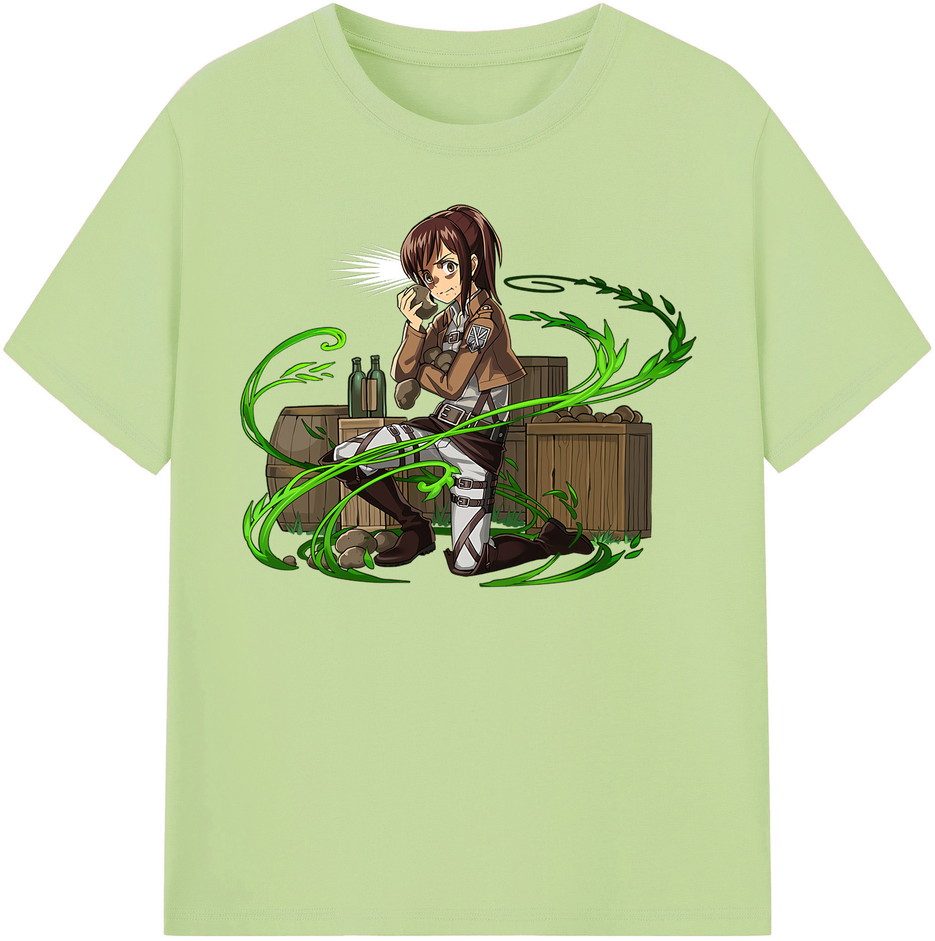 （画像用） 進撃の巨人 サシャ·ブラウス Attack on Titan Sasha Blaus 綿100％半袖Tシャツ（フロントプリント）